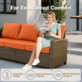 thumbnail image 5 of Vcatnet Outdoor Patio Furniture Sets with 54" Fire Pit 7 Pieces All Weather Sectional Sofa PE Rattan Wicker High Back Conversation Set with Ottoman,Orange Red, 5 of 9