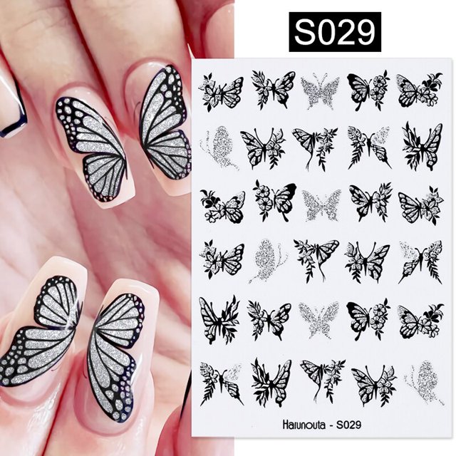 Harunouta Blooming Ink Marble 3D Nail Sticker Calcomanías Hojas Heart Transfer Nail Sliders Abstract Geometric Line Nail Water Decal Tan Jianjun unisex