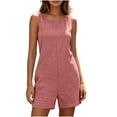thumbnail image 6 of SZJXBUY Womens Small Romper Dressy Casual Crewneck Sleeveless Romper Summer Open Back Loose Business Workout Vacation Shorts Jumpsuit Pink,XXL, 6 of 8