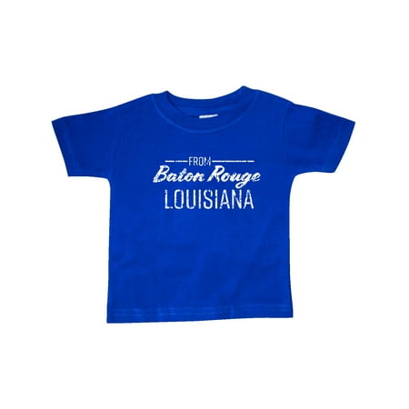 

Inktastic From Baton Rouge Louisiana in White Distressed Text Gift Baby Boy or Baby Girl T-Shirt