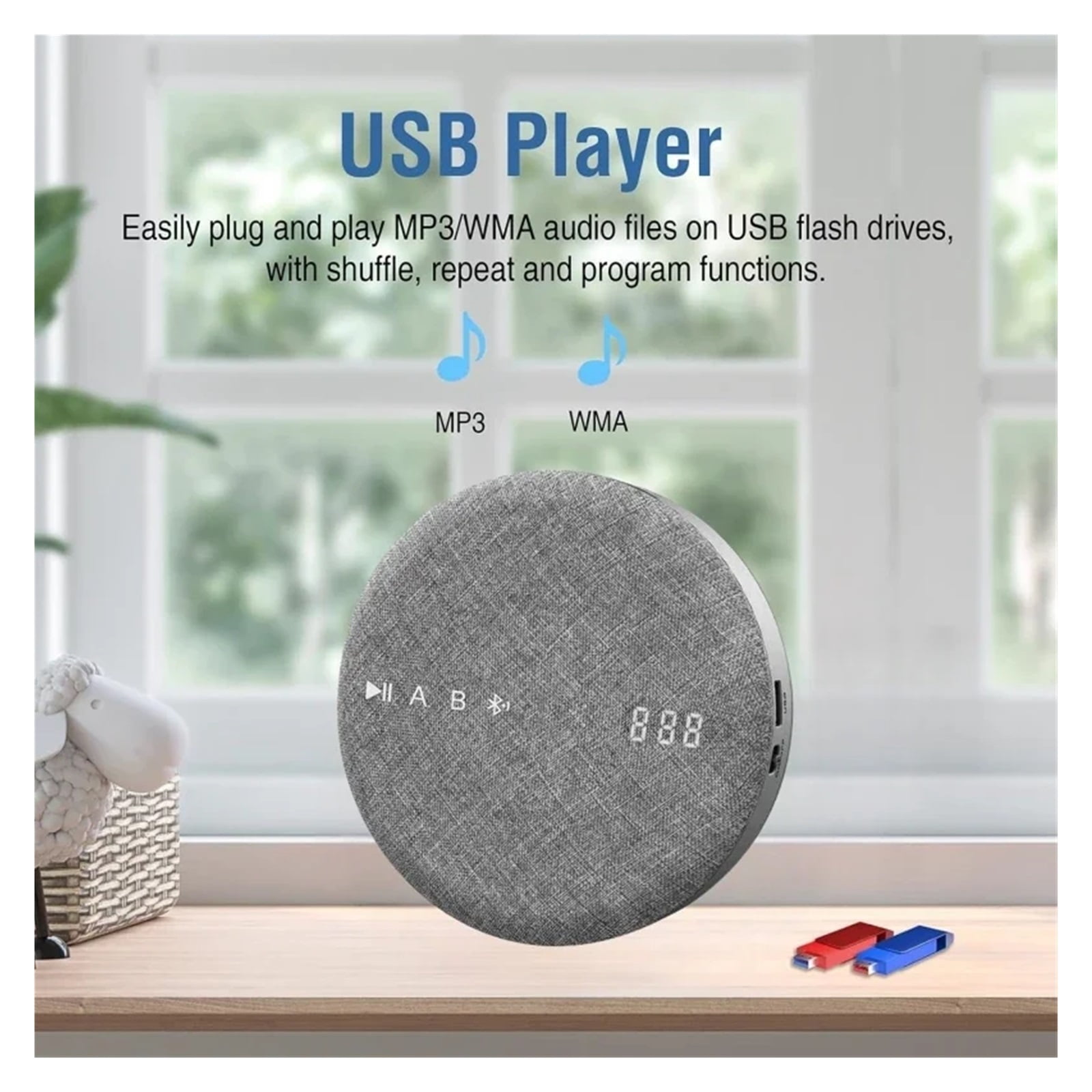 Multi-Functional CD Player DVD/VCD AV Player Wireless Bluetooth USB