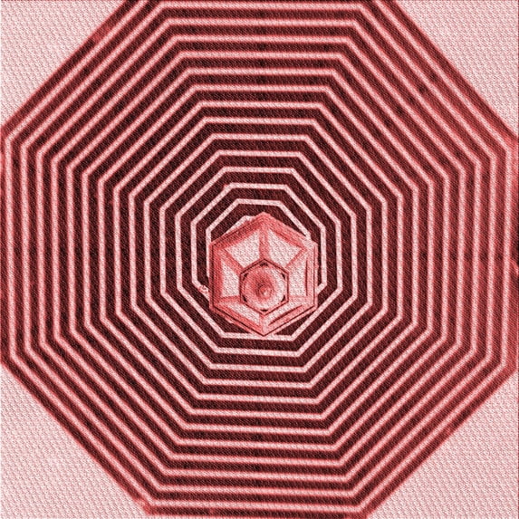 Ahgly Company Indoor Square Patterned Light Coral Pink Area Rugs, 5' Square