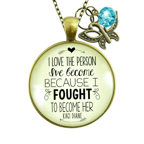 I Love Person I've Become Necklace Gutsy Goodness Bronze Metal Female Adult Jewelry