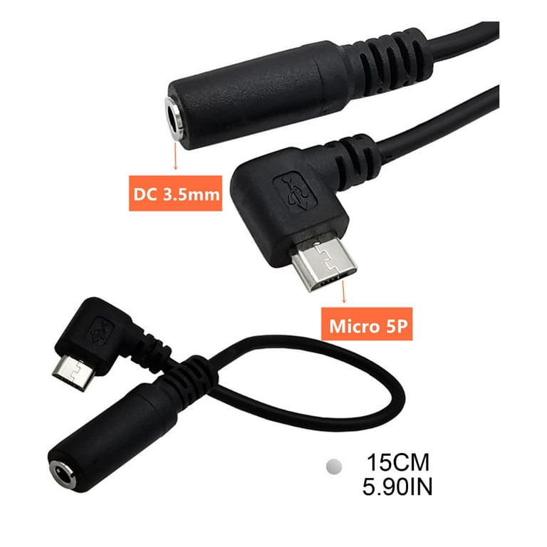 AOOOWER Right Angle Micro USB Male to Jack Audio Adapter