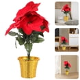 thumbnail image 3 of Simulación Poinsettia Pot Decoración Artificial Flor de Navidad Planta Decoración para el hogar, 3 of 7