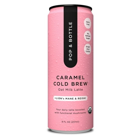 Pop & Bottle Caramel Oat Milk Latte with Lion s Mane and Reishi Organic 8 fl oz