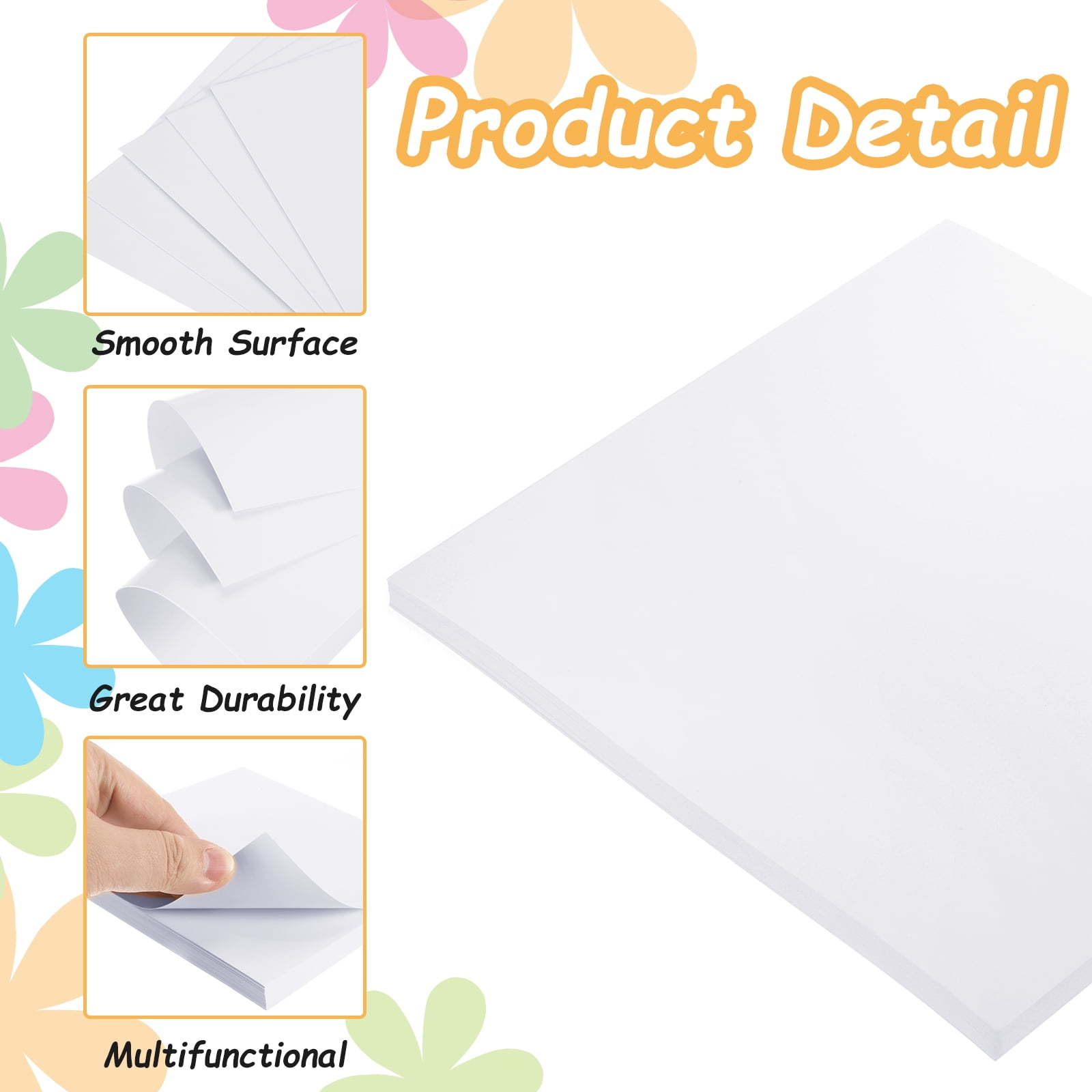 Uxcell Kraft Paper, Kraft Cardstock Paper Sheets Kraft Cardstock Cutouts for Art Supplies, Origami, Paper Crafting White 15 x 15 Inch