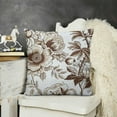 thumbnail image 2 of SHANXI Brown and White Flowers Pillow CoversVintage Brown Flowers Throw Pillowcase Decorative Morden Floral Outdoor Cushion Cover for Patio Sofa Bedroom Indoor Outdoor Party 18x18in, 2 of 5
