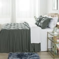 thumbnail image 2 of JML 5 Piece Pintuck Ruffle Skirt Bedspread King Size,Dark Grey Coverlet with Shams and Area Rugs, 2 of 6