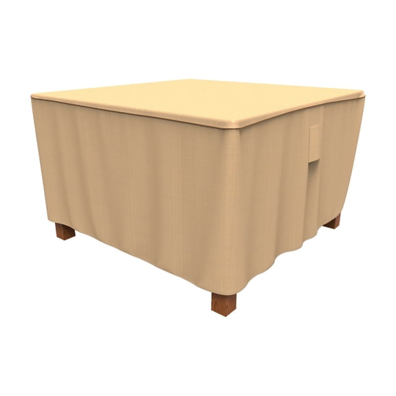 Budge 48" Tan Patio Square Table Cover, StormBlock™ Savanna