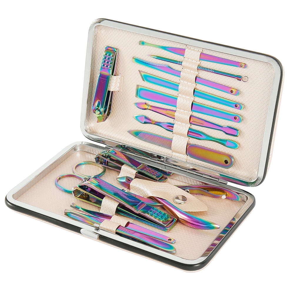 18 In 1 Manicure and Pedicure Set  Men‘s Grooming Kit  Gift Manicure Grooming Set Black