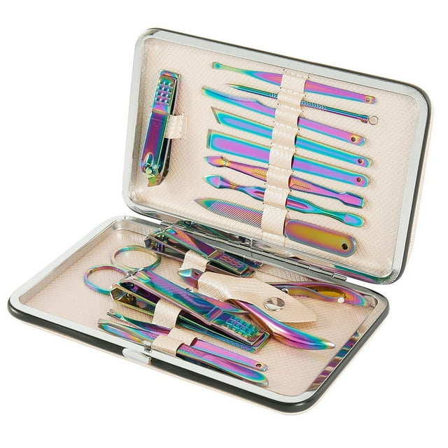 18 In 1 Manicure and Pedicure Set Men‘s Grooming Kit Gift Manicure Grooming Set Black