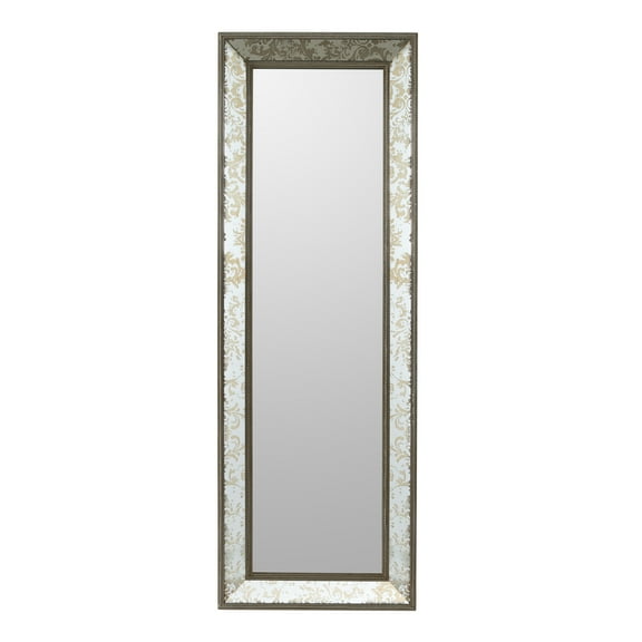 A&B Home Vine Trim Floor Mirror - Antique Silver, Gold Finish