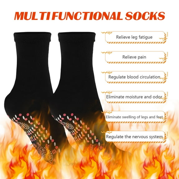Heated Socks 4 Pairs Thermal Warm Winter Socks for Men and Women, Thick Cold Weather Slipper Socks with for Health