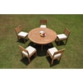 thumbnail image 4 of Grade-A Teak Dining Set: 5 Seater 6 Pc: 60" Round Table And 5 Veranda Armless Chairs Outdoor Patio WholesaleTeak #WMVR58, 4 of 4