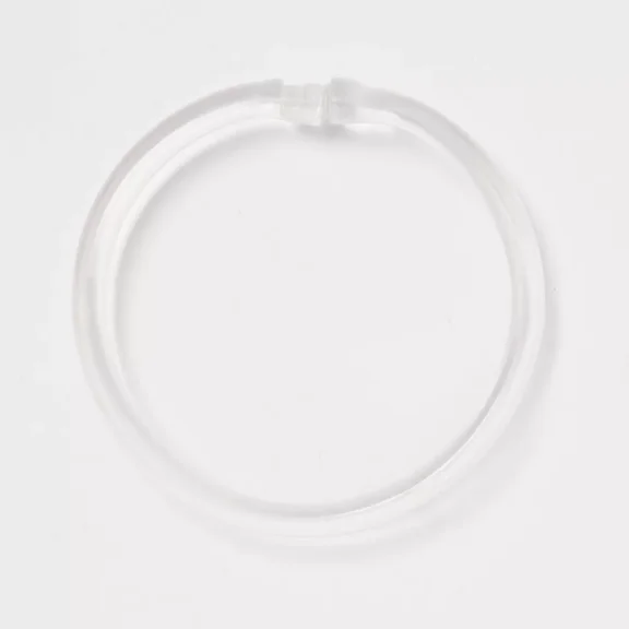 Plastic Shower Rings Clear Durable Curtain Liner Hooks, Glossy Finish, 12-Pack