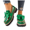 thumbnail image 5 of Army Green Women'S Casual Loafers Featuring A Bow Detail And Comfortable Thick Sole Lightweight For All-Day Use During Spring Summer, 5 of 9