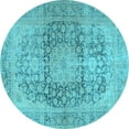 thumbnail image 1 of Ahgly Company Indoor Round Persian Light Blue Traditional Area Rugs, 5' Round, 1 of 4