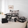 thumbnail image 5 of Homewish Wildlife Bear Deer Bedding Comforter Set 7pcs for Men, Rustic Camping Adventure King Bedding Sets, Brown Linen Plaid Reversible Bed Sheets, Super Cozy Room Decor, 5 of 7