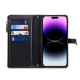 thumbnail image 3 of K-Lion for Google Pixel 6a Wallet Case, Retro RFID Blocking Card Holder Zipper PU Leather Case Shockproof Full Body Phone Cover with Wrist Shoulder Strap for Google Pixel 6a,Black, 3 of 7