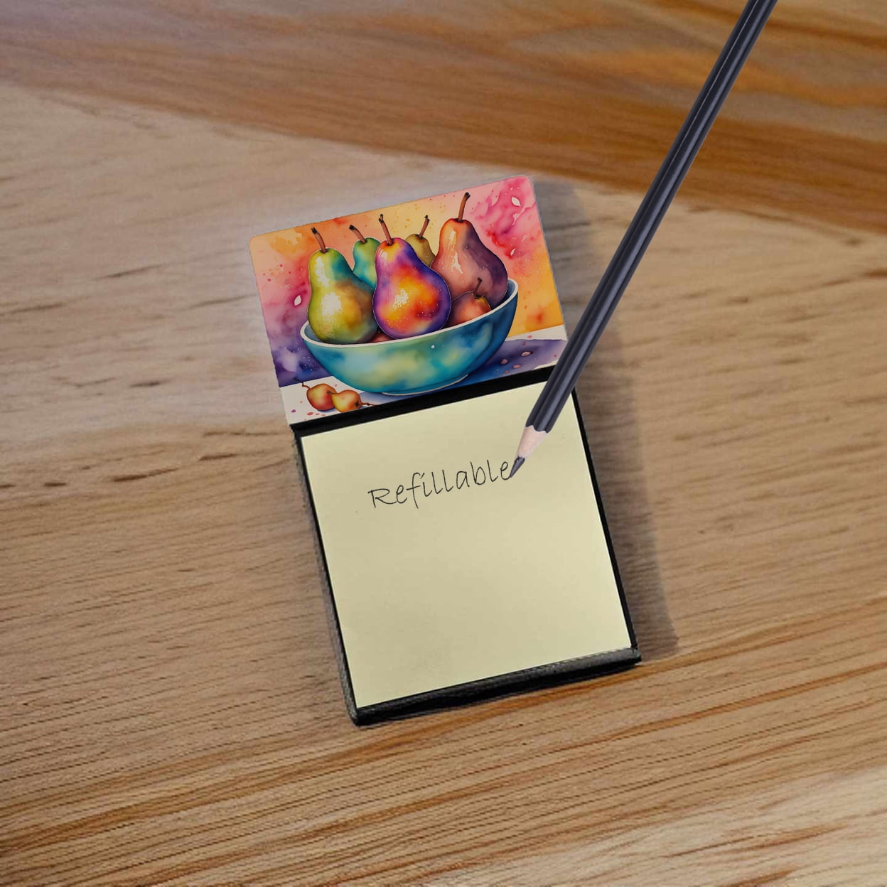 Colorful Pears Sticky Note Holder 3.25 in x 5.25 in