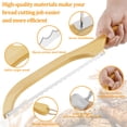 thumbnail image 4 of Bread Cutter Serrated Bagel Cutter Wooden Bread Bow Cutter with Stainless Steel Blade Practical Sourdough Bread Slicer with Wooden Handle 15.7×2.8 Inch Bread Slicer Sourdough Cutter for Home Baking, 4 of 9