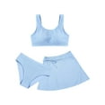 thumbnail image 6 of SILVERCELL 9-16T Teens Girls 3 Pieces Swimsuits Bathing Suit Kids Summer Cute Solid Swimwear Set with Skirt, Size 9-16 Years, 6 of 9
