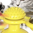 thumbnail image 4 of Juguete para gatos con molino de viento, suave, TPR, fuerte adsorción, interactivo para mascotas, plato giratorio, juguete para burlarse de gatitos, amarillo, 4 of 5