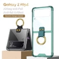 thumbnail image 2 of case for Samsung Z Flip 4 Case, Galaxy Z Flip 4 Clear Case with Ring Stand Protective Cover for Samsung Galaxy Z Flip 4, Dark Green, 2 of 9