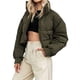 thumbnail image 2 of Txlixc Chaqueta corta y esponjosa para mujeres con cremallera de cuello largo Txlixc moda, 2 of 6