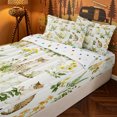 thumbnail image 3 of meiyoeat cute Kawaii Zipper Twin Comforter Sets with Fitted Sheet and 2 Pillowcases,Green Rustic Botanical Zipper Bedding Set,Reversible,4 Pieces, 3 of 7