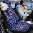 thumbnail image 3 of Uorisanigo Car Seat Covers for Front Seats Only, Plush Purple Mandala Front Seat Covers, Universal Fit for Trucks Vans SUVs Sedans Automotive Comfortable, 2 Pieces, 3 of 7