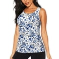 thumbnail image 1 of Fotbe Blue Paisley Blusas Sin Mangas para Mujer – Estilo Casual, Corte Suelto, Slim-Fit, Cuello Redondo Deportivo, Tops de Verano para Gimnasio y Yoga-Large, 1 of 7