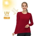 thumbnail image 2 of MIER Women's UPF 50+ Sun Protection T-Shirt Long Sleeve Outdoor Shirts, Quick Dry, Red, L, 2 of 6