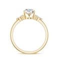 thumbnail image 3 of Oval Cut Diamond Side Stone Engagement Ring with Moissanite in Sterling Silver/ Yellow Gold Plated Trilogy Promise Wedding Band Ring April Birthstone, Birthday, Anniversary Jewelry, Ring Size 5, 3 of 8