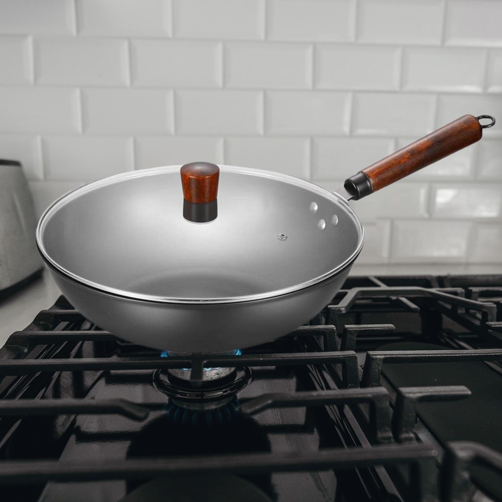 Wok Pan Nonstick Wok, Durable Gas Pots Pans Manual Iron Pan