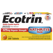 Ecotrin Regular Strength Safety Coated Aspirin, Arthritis Pain, 300 Tablets