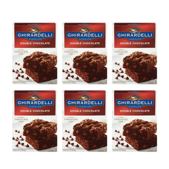(6-Pack) Ghirardelli Double Chocolate Brownie Mix, 18 oz