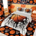 thumbnail image 2 of Erosebridal 3D Breaking Basketball Queen Comforter Set, Sport Bedding Comforter Set for Men and Boys, Gray Reversible 3 Pieces, 1 Comforter and 2 Pillowcases, 2 of 6