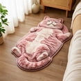 thumbnail image 5 of Fluffy Cat Rug Featuring Adorable Cartoon Feline Silhouette and Plush Faux Texture, Soft Pastel Pink Accent Piece for Cozy Pink Bedroom Rug Spaces, Cat Accessories Decor and Girls, 5 of 5
