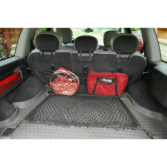 EACCESSORIES EA Rear Trunk Organizer Cargo Net for JEEP GRAND CHEROKEE 1999-2004 – Floor & Envelope Style Cargo Nets for SUV – Premium Mesh Elastic Car Trunk Organizer – Compatible with GRAND CHEROKEE