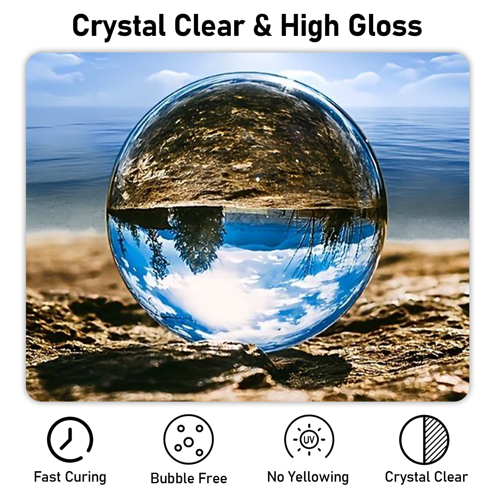 INCLY UV Resin 1000g, Upgrade Crystal Clear Resin UV, High Viscosity & Fast Curing Transparent Solar Cure Sunlight Activated Epoxy Resin for Jewelry Making Craft, Casting & Coating