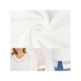 thumbnail image 6 of GRACE & GRANDEUR Women's Plus Size Summer Tops Crochet Side Slit Half Sleeve V Neck Loose Waffle Knit Casual Blouses 4X White, 6 of 7