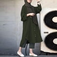 thumbnail image 2 of Elegant Women's Long Sleeve Button Down Abaya Casual Dress Dubai Fashion, 2 of 5
