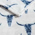 thumbnail image 6 of Wrangler - Twin Blanket, Soft Plush Fleece Bedding, Perfect for Layering, Yellowstone Inspired, Dorm Essentials (Steer Head Blue), 6 of 7