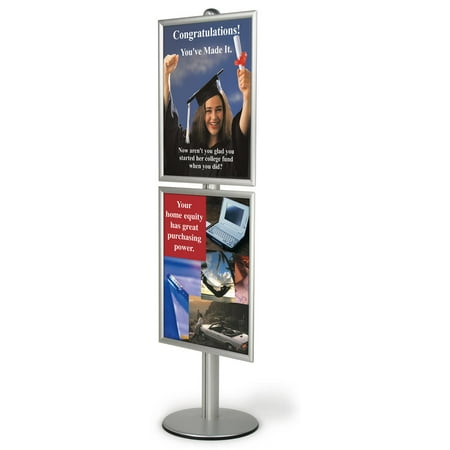 6 Foot Tall Floor Stand For Posters Includes 2 Frames For 22 X 28 Graphics Height Adjustable Sign Holders Can Be Rearranged To Create A Double Sided