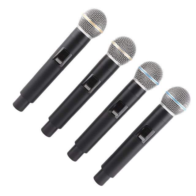 Juego De Micrófono Inalámbrico, Alcance De 164 Pies, Recargable, 4 Micrófonos Dinámicos Inalámbricos, Recogida Eficiente Para Karaoke Para Grabación