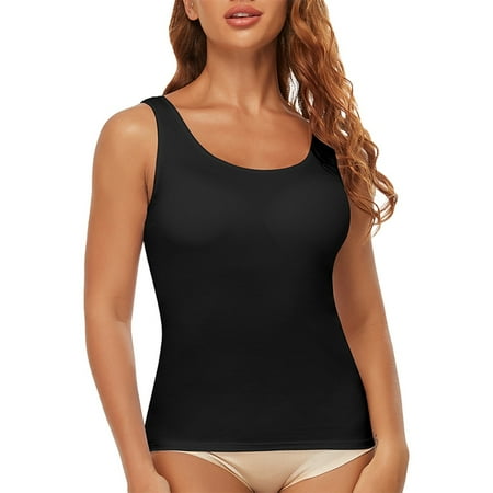 Tank Top for Women with Built in Bra Womens Padded Sports Bra Fitness Workout Running Shirts Compression Camisole Shapewear
