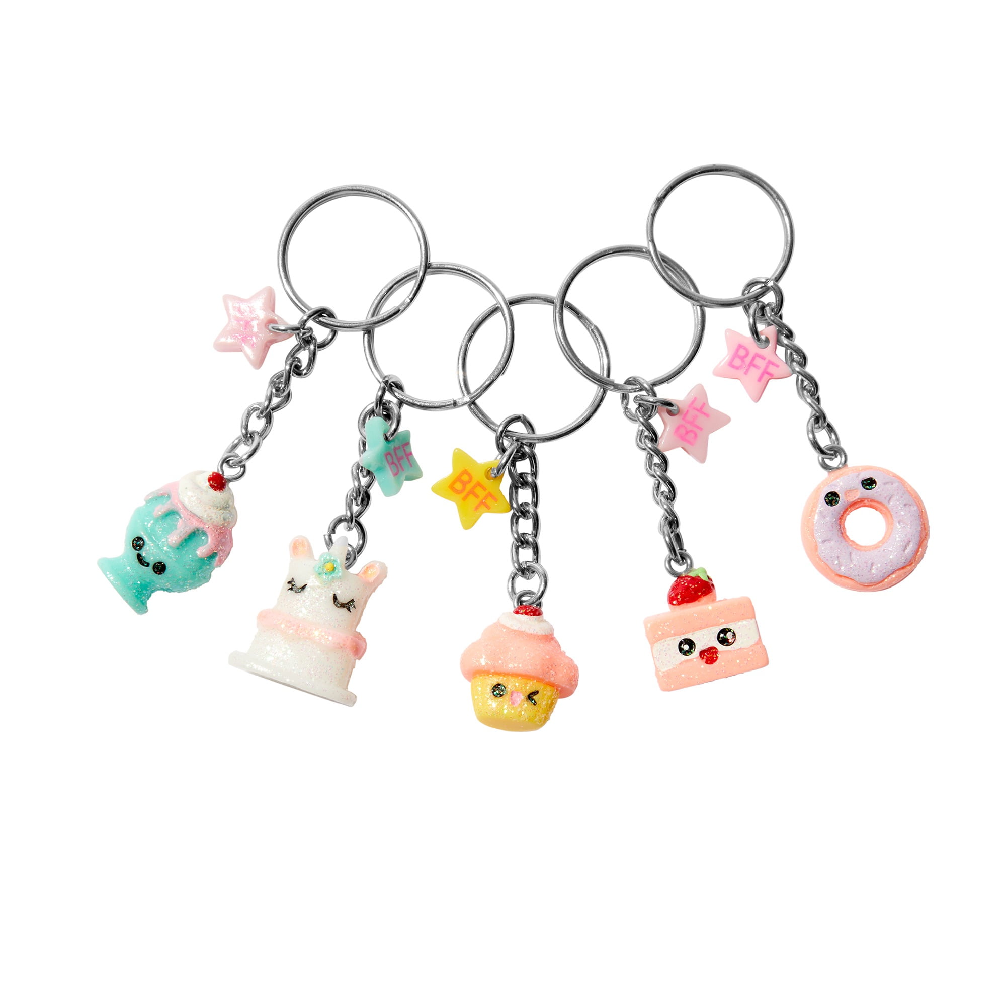 Claire's Girls Best Friends Forever Sweet Treats Keychain Set, 5-Pack, Small