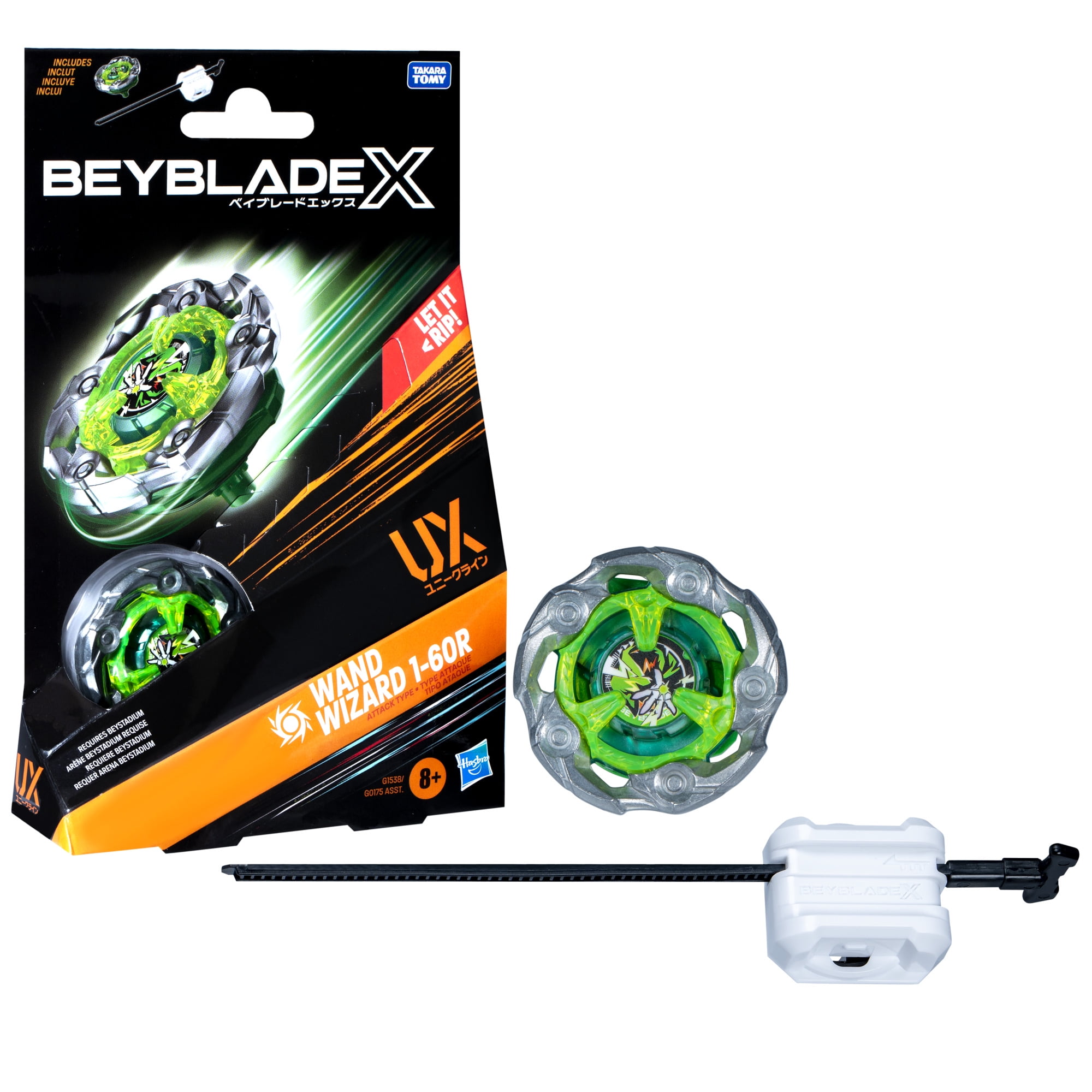Beyblade X Wand Wizard 1-60R UX Starter Pack Top and Launcher